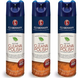 Guardsman 460103AZB Clean & Polish For Wood Furniture-Silicone Free, UV Protection, Woodland Fresh, 12.5 Oz, 3 Count