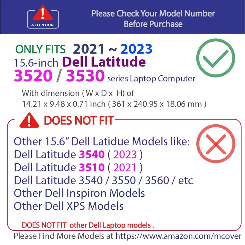 mCover Hard Shell Case ONLY Compatible for 15.6-inch Dell Latitude