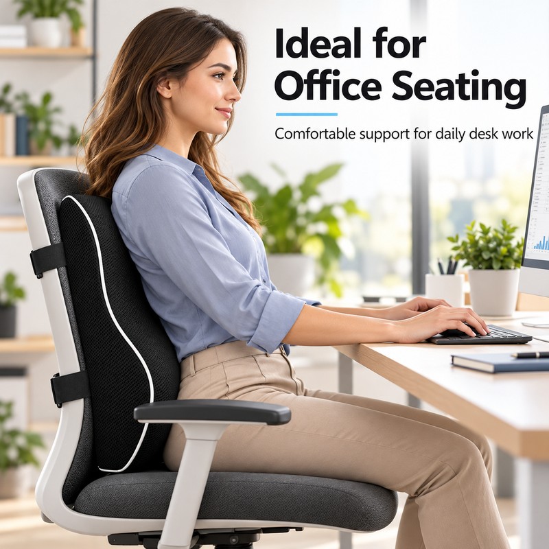 Lumbar Support Cushion for Car & Office – Rebound Back