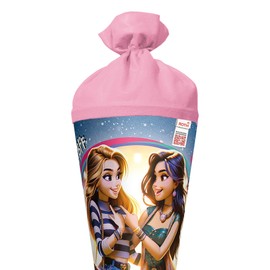 ROTH Motiv-Schultüte, Best Friends Forever, 70 cm, rund, Rot(h)-Spitze, Filzverschluss