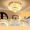 AFQEJG 11.8" Gold Modern Crystal Chandeliers for Dining Room LED