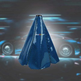 Unbranded RALLIART Blue Carbon Fiber Shift Boot Stitch For Gear Cover Shifter Shift Knob