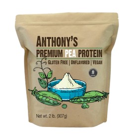 Anthony's Premium Pea Protein, 2 lb, Plant Based, Gluten Free, Unflavored, Vegan, Keto Friendly, Made from Peas