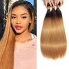 Ombre 1B27 Straight Human Hair Bundles Tow Tone Black to