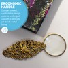 Gold Magnifying Glass with oval floral and leaf pattern, Handy