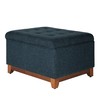 HomePop Upholstered Chunky Textured Tufted Storage Ottoman with Hinged Lid,