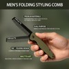 Folding Pocket Beard Comb for Men, G10 Handle, Folding &