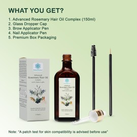 Advanced Rosemary Hair Oil – Hair Growth & Strengthening Complex with Grapeseed, Almond & Sunflower Oils, Vitamin B – Nourishes Dry, Damaged & Over-Processed Hair – Vegan & Cruelty-Free