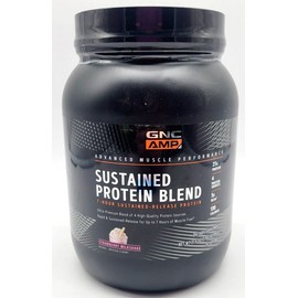 GNC Amp Sustained Protein Blend - Strawberry Milkshake - 31.6oz Exp date 12/2024