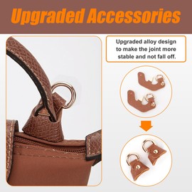 Mini Bag Strap Kit for Long Champ- 1.2CM Adjustable Punch-Free Replacement Strap (2-Pack) - No-Tool Conversion Kit for Women's Handbag, Tote & Crossbody Bag