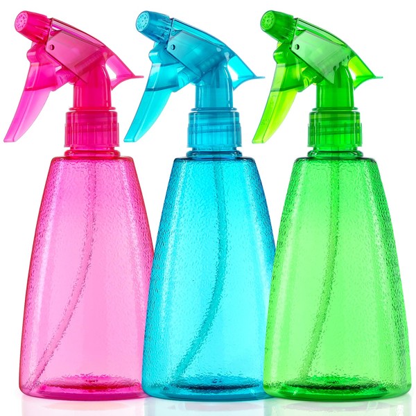 Bealee Spray Bottles 3-Pack, 16 Oz, Mist & Stream, Plastic