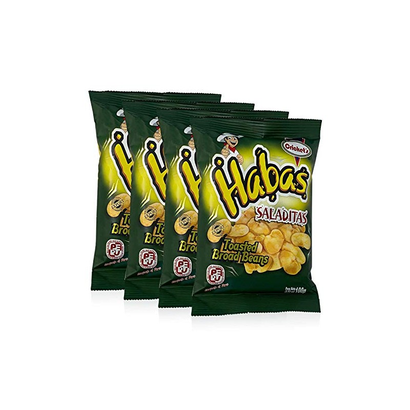 CRICKET'S Habas Saladitas - 4 Pack /Toasted Haba Beans 100