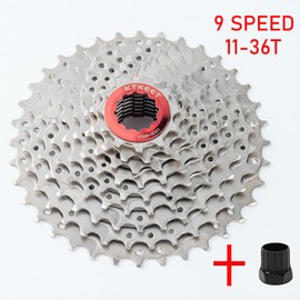 KTKEET 9-Gang-Kassette 11-30T/32T/34T/36T/40T/42T/46T/50T/Mountainbike/Rennrad-Kassette, 9-Gang-Fahrrad-Kassette, kompatibel mit Shimano Ultegra XT Sunrace Sram (11-36T)