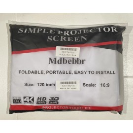 Medbebbron Foldable Portable Ready HD Simple Projector 16:9 Screen Size 120 inch