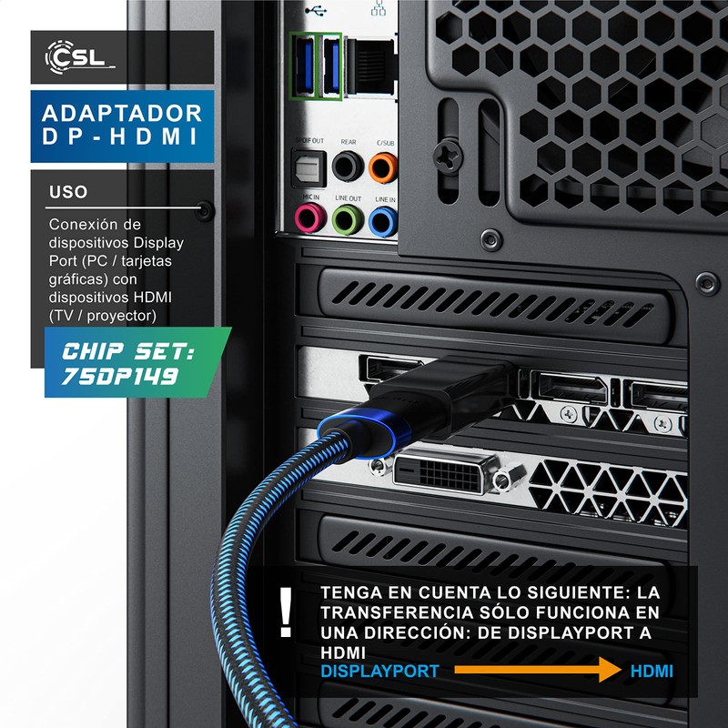 CSL - DisplayPort to HDMI Adapter - DP 1.2 4K