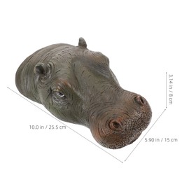 Cabilock Hippo Decoration Resin Floating Pond Statue Hippo Sculpture Outdoor Garden Pond Decor