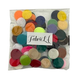 FabricLA Craft Felt Circles Mixed Colors | Bulk Assortment | 1-Inch Diameter | Packs of 200 Pieces | Perfect for DIY Projects & Decorations