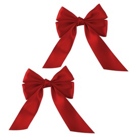 Bojueshaw 2pcs Big Bow Hair Clips,Satin Hair Bow Barrettes,French Bowknot Hairpin,Solid Color Hair Decorations Accessories for Women Girls(Red)