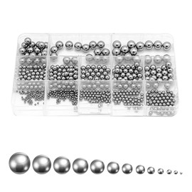 Pack of 540 Ball Bearings, Steel Balls, Stainless Steel Metal Balls, 2 mm - 10 mm, Steel Ball Bearing Balls, 13 Sizes, Stainless Steel Bearing Balls for Bicycle, Mountain Bike, Wheel, Precision