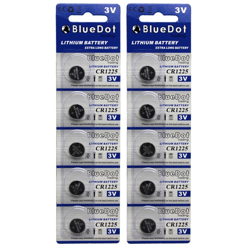 BlueDot Trading CR1225 Coin Button Cell Battery 3V Lithium-Metal for