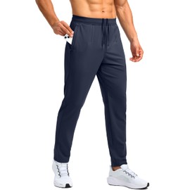 G Gradual 30"/32"/34" Inseam Tall Mens Sweatpants with Zipper Pockets Stretch Golf Workout Pants for Men Casual Athletic(Navy,M)