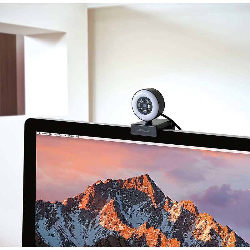 Somikon Webcam with Light: Full HD USB Webcam with LED