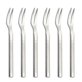 VANRA Small Salad Forks Set of 6 Stainless Steel Mini Appetizer Dessert Fork Cocktail Fruit Tasting Forks Silver Flatware Set Tiny Utensils 5.3 inch