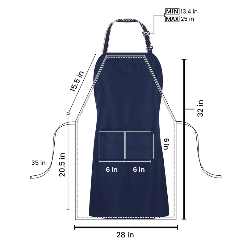 Utopia Kitchen 10 Pack Bib Apron, Unisex Adjustable Aprons with