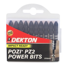 Dekton 10pc 50mm S2 Steel Impact Bits P22-Specifically Designed for Use with Impact Drivers| Forged Tip for Greater Impact Resistance| Torsion Heat-Treated| S2 Grade Steel| High Torque Load Use