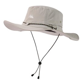 TOP-EX XL/XXL Mens Waterproof Sun Hat for Women SPF 50 Wide Brim Bucket Hat for Summer Travel Fishing Hiking Packable & Sunglass Lock Light Grey XL 62 63