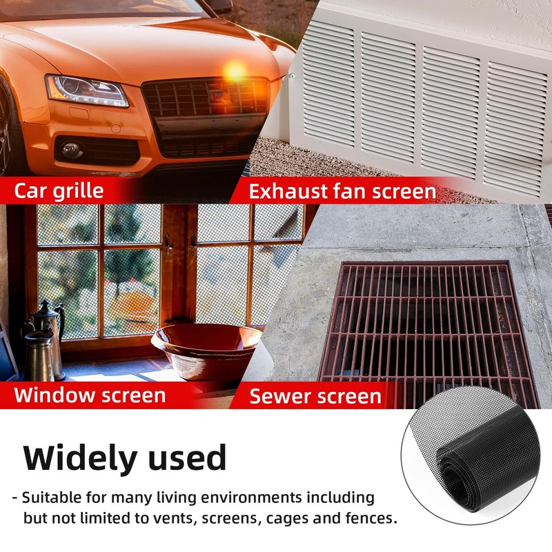 AggAuto 47in x 16in Stainless Steel Car Grill Mesh Screen,