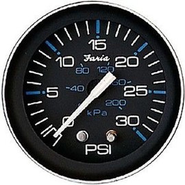 Faria 13003 Coral Water Pressure Gauge Kit 30 PSI - 2"