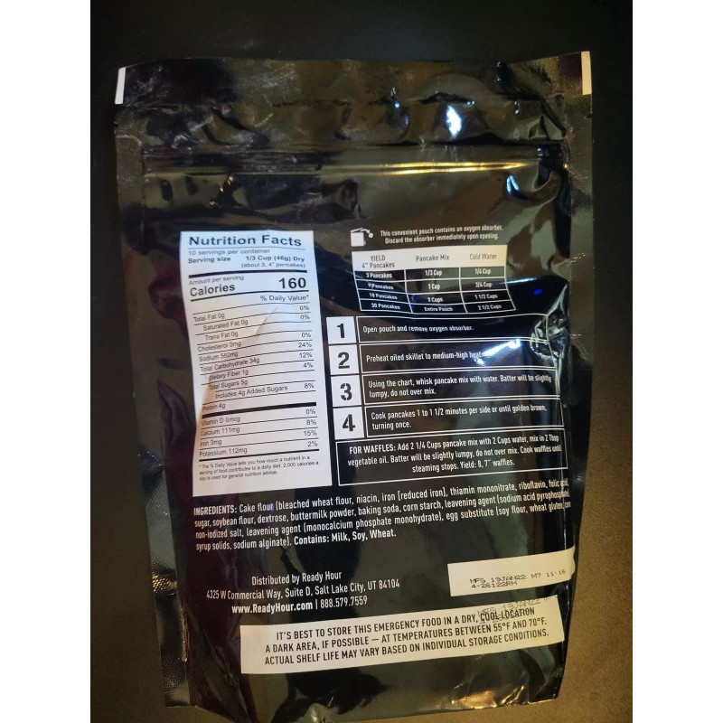 Ready Hour Buttermilk Pancake Mix 25-year Shelf Life Emergency 10