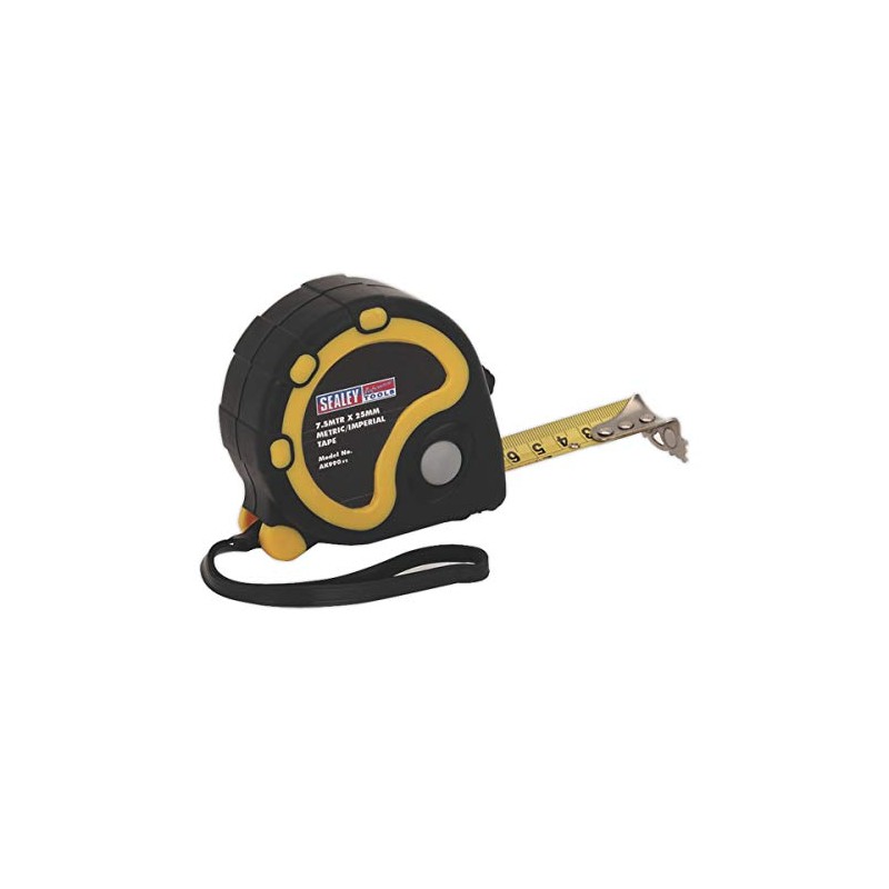 Sealey Ak990 Rubber Measuring Tape 7.5Mtr(25Ft) X 25Mm Metric/Imperial