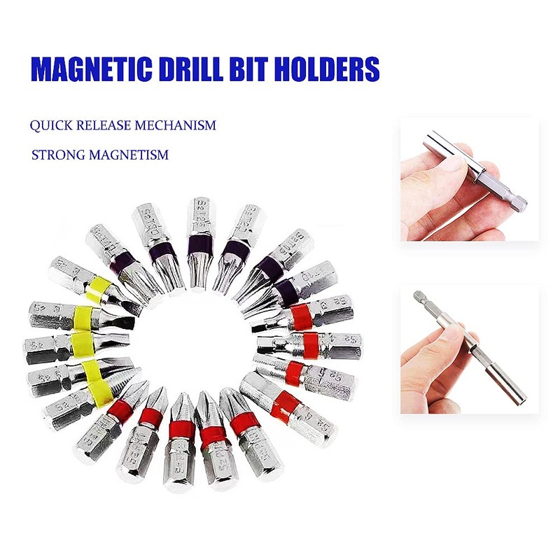Screwdriver Bit Set Mixed 20 PCS+ Drill Bit Holder 75MM