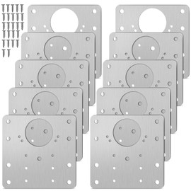 Pack of 10 Cabinet Hinge Repair Plate with Screws, Kitchen Hinge Repair Plates, Stainless Steel Hinge Repair Plate for Repairing Door, Cabinet, Home Furniture, Drawer, Boxes, Window