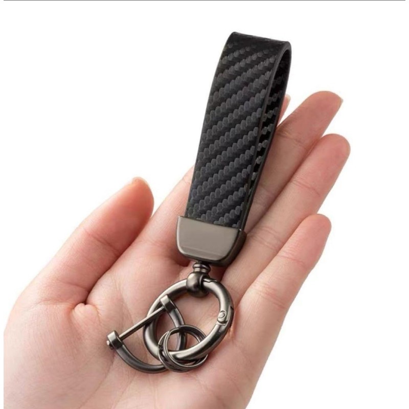 TONAUA Universal Key Chain for Mazda Cars, Carbon Style, Black,