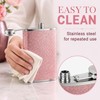 8 Oz Hip Flasks for Women Men, Pink Sparkling Portable