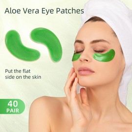 USTELIR Under Eye Patches, 40 Pairs Eye Mask for Dark Circles, Puffy Eyes, Undereye Bags,Wrinkles,Eye Mask Patches with Aloe Vera, Eye Treatment Skin Care for Men & Women Gift