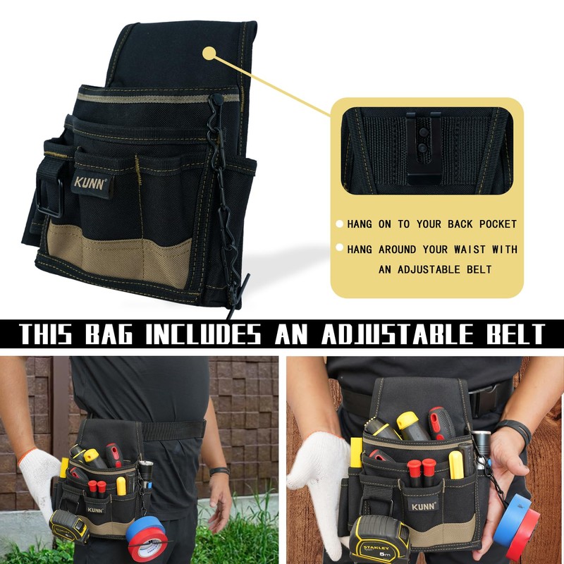 KUNN Electrician Tool Pouch - Durable Small Basic Maintenance Tool