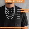Jewlpire Silver Chain for Men, 4mm Mens Necklace Cuban Link