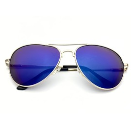 Goson UV400 Color Mirror Metal Aviator Polarized 62mm Sunglasses