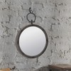 Stonebriar Round Rustic Bronze Metal Mirror with Rivet Detail &