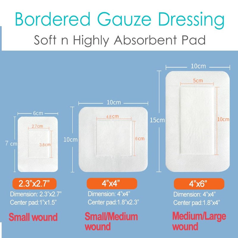 Breathable Knee Replacement Surgery Island Wound Dressing Long Incisions Bordered