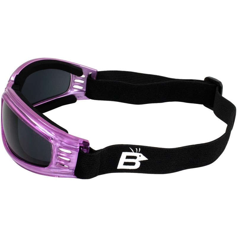 Birdz Eyewear Cardinal Padded Floating Motorcycle Goggles for Women Translucent