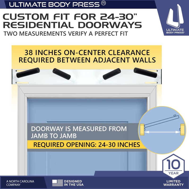 Ultimate Body Press Wall Mount Doorway Pull Up Bar –