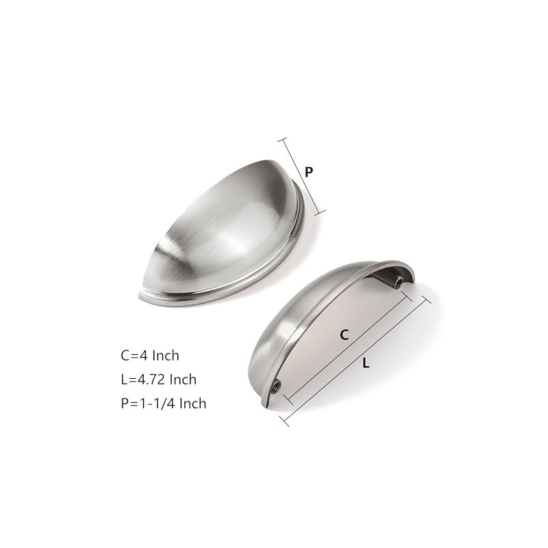 khtumeware 2 Pack 4" Drawer Pulls Brushed Satin Nickel Cabinet