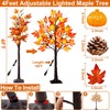 4 Feet Prelit Fall Maple Tree Thanksgiving Decorations with 60
