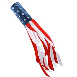 HOOSUN 4th of July Decorations,60 Inch American Windsock Heavy Duty,Patriotic Fourth of July Outdoor Decor, American Flag USA Windsock With Embroidered Stars,Red White and Blue Decor for Memorial Day,Outside