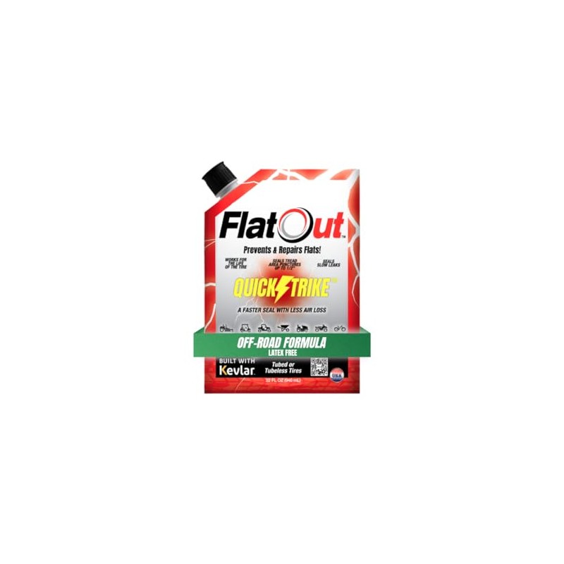 FlatOut QuickStrike Tire Sealant - Off-Road Formula for Puncture Protection